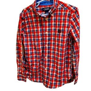 Boys red/ blue plaid Chaps shirt size 6